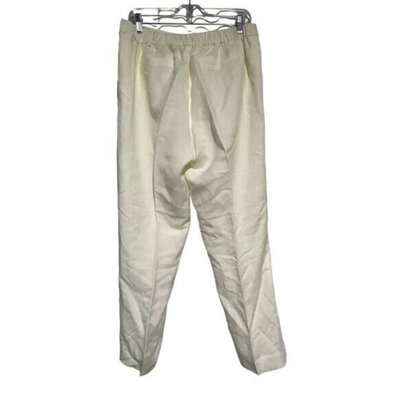 Tommy Hilfiger Women Pullover Pants Straight Leg Linen Blend White Size 12 - Picture 3 of 5